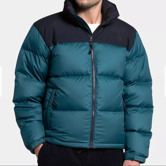 The North Face Men’s Eco Nuptse Jacket In Mallard Blue Aviator Navy - Picture 9 of 9